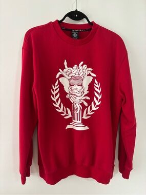 Crooks & Castles Red Crewneck Sweatshirt with White Graphic